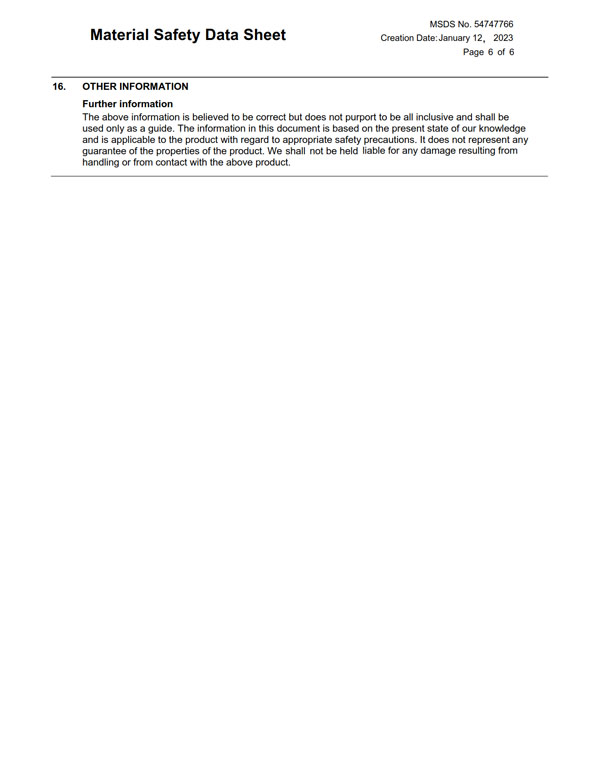 MSDS報(bào)告（英文）